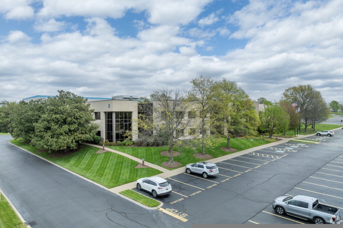 The American Classical Academy Rutherford campus building and car park seen from above